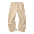 Coor Deep Curved Cotton Blend Pants - Beige Pants COOR 