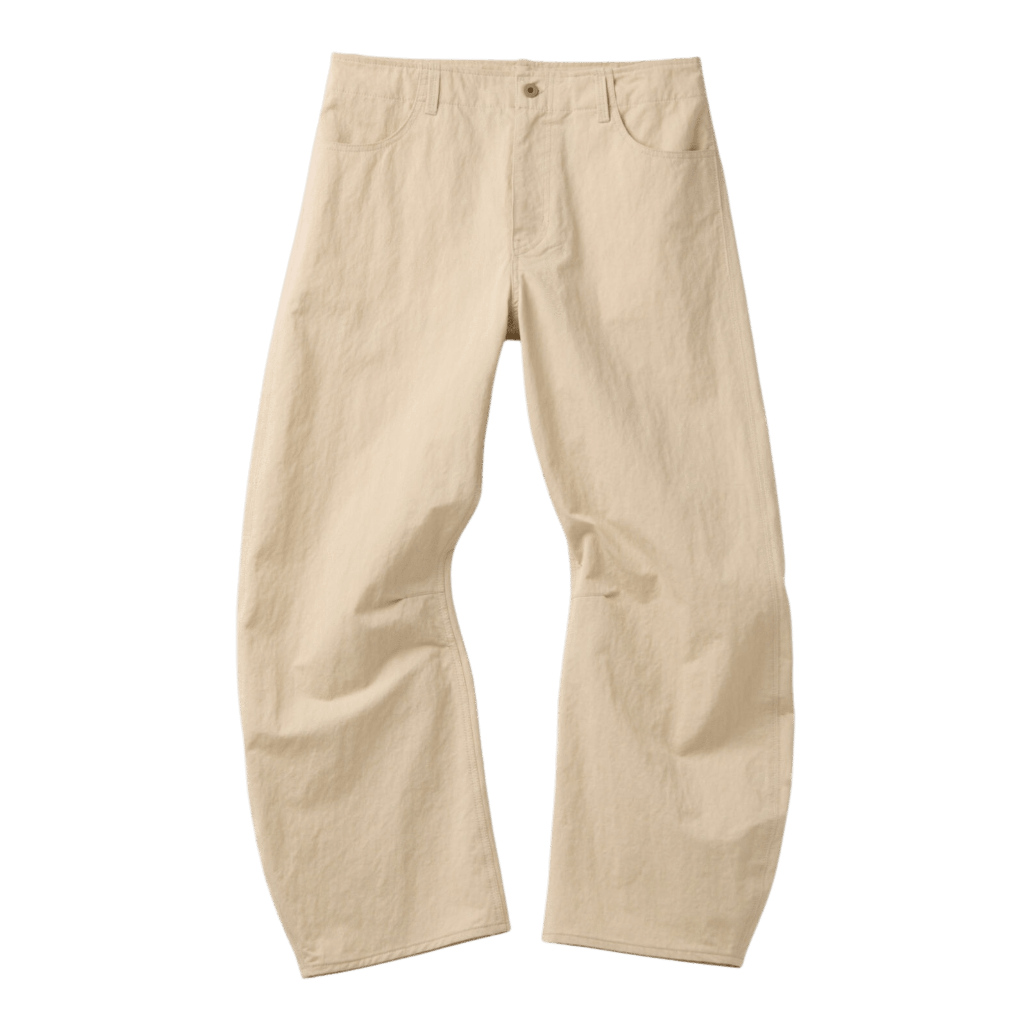Coor Deep Curved Cotton Blend Pants - Beige Pants COOR 