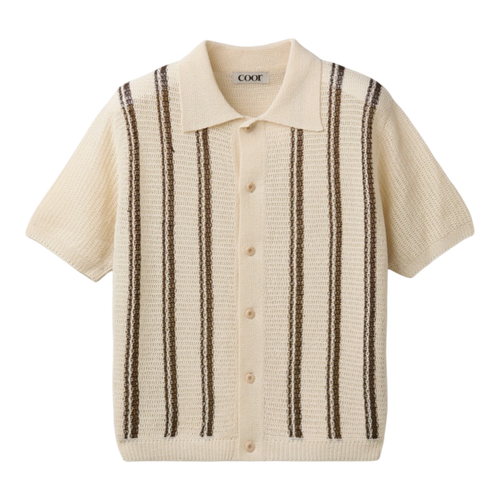 COOR - Double Pin Striped Half Cardigan - Ivory – Dapper