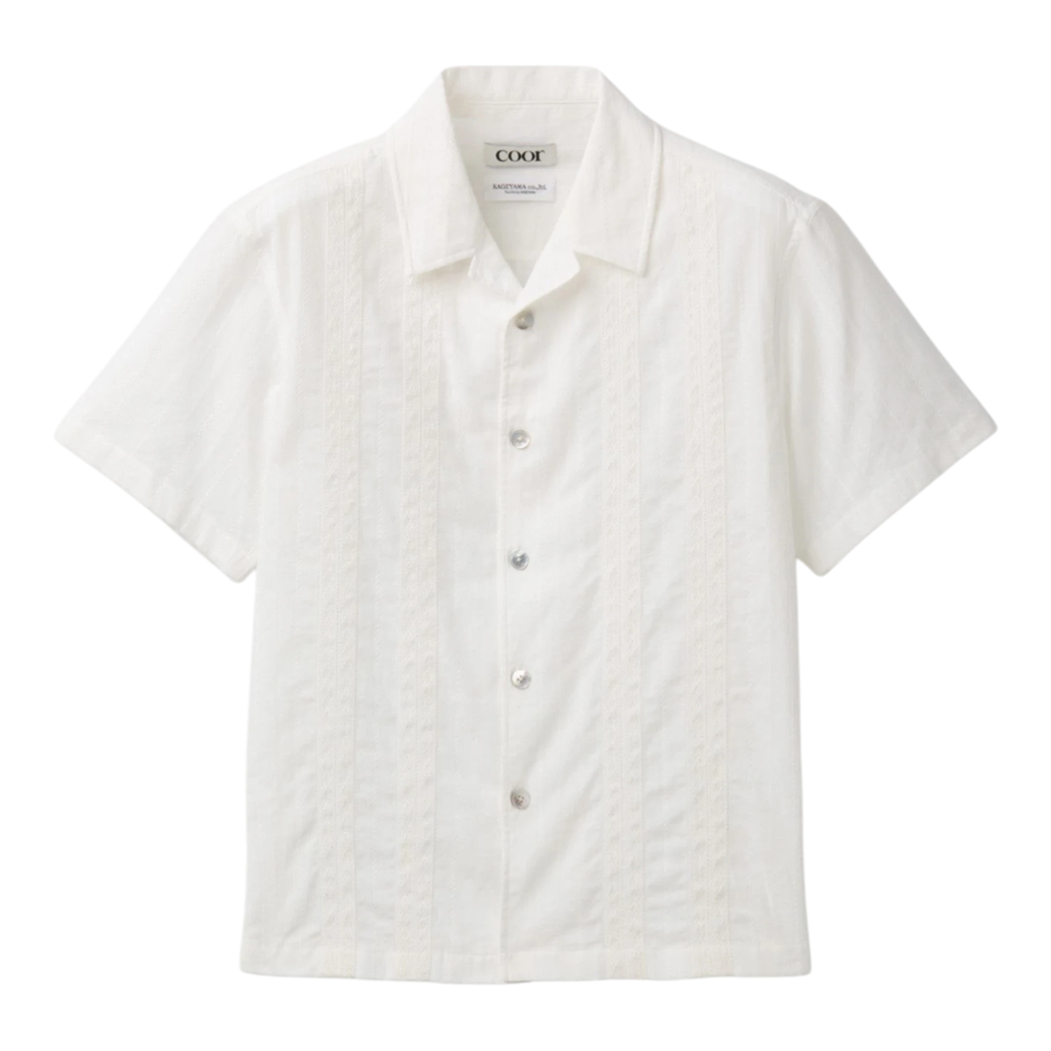 Coor Guayabera Tape Half Shirt - White Shirt COOR 