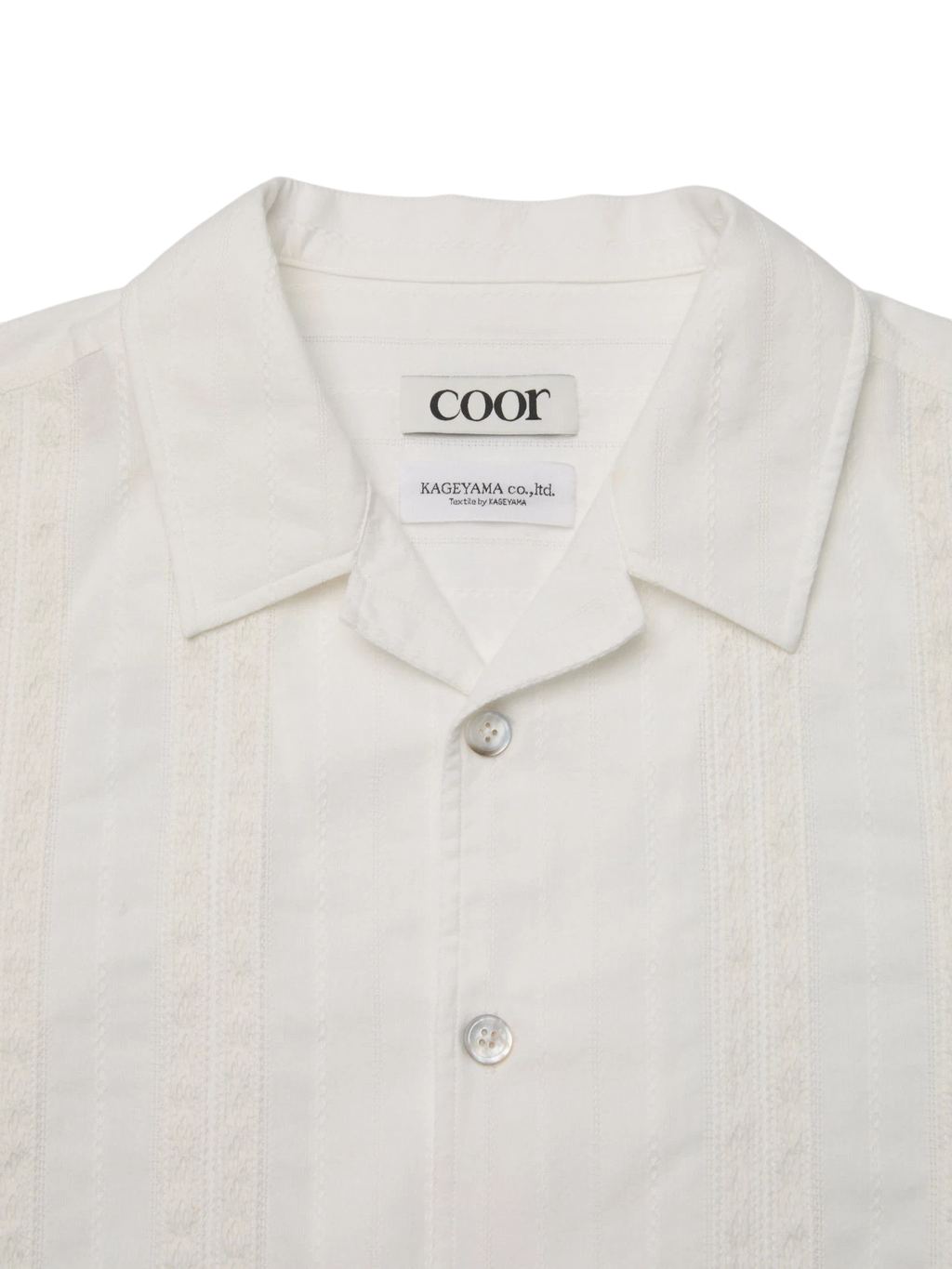 Coor Guayabera Tape Half Shirt - White Shirt COOR 
