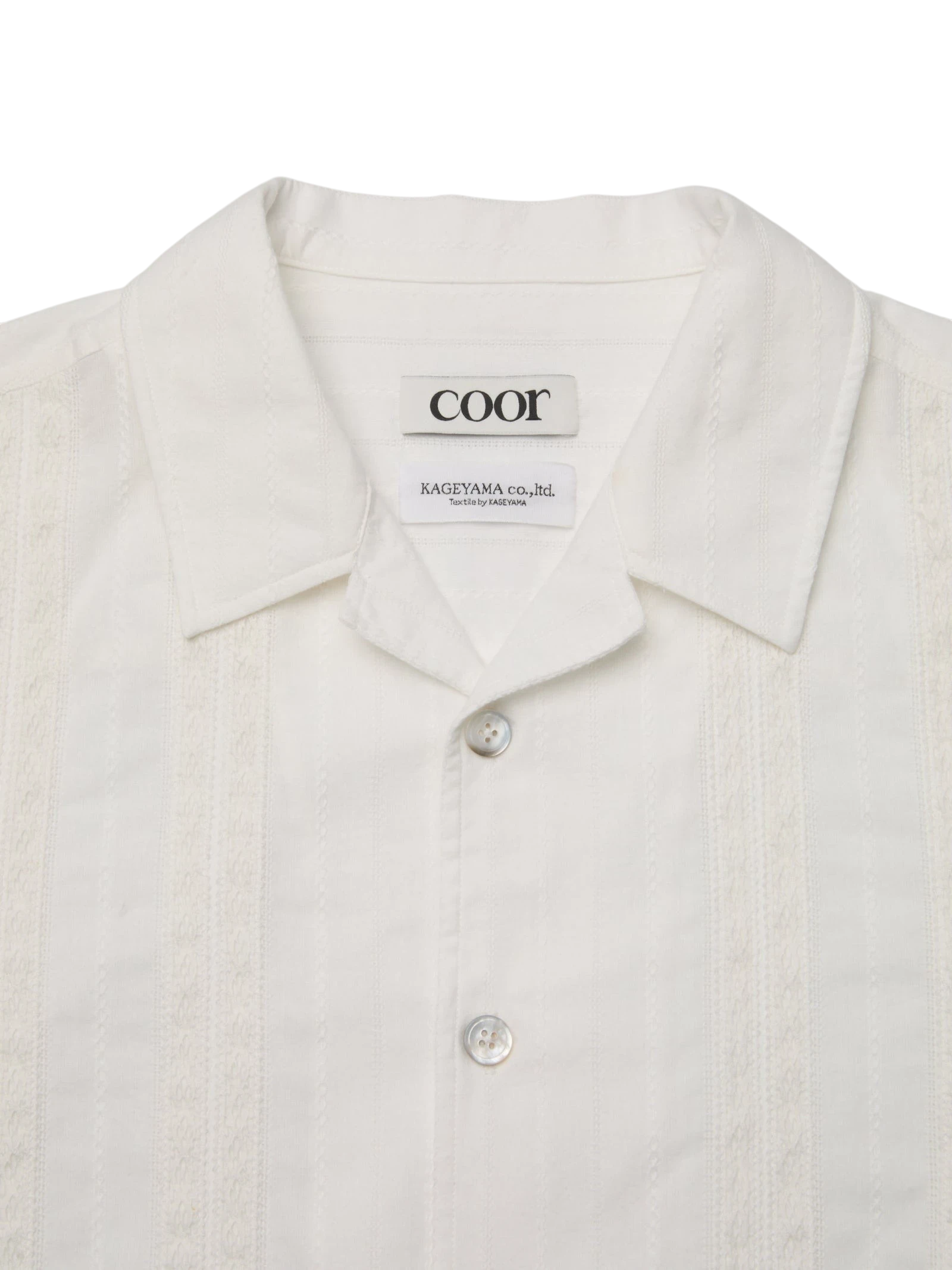 Coor Guayabera Tape Half Shirt - White Shirt COOR 