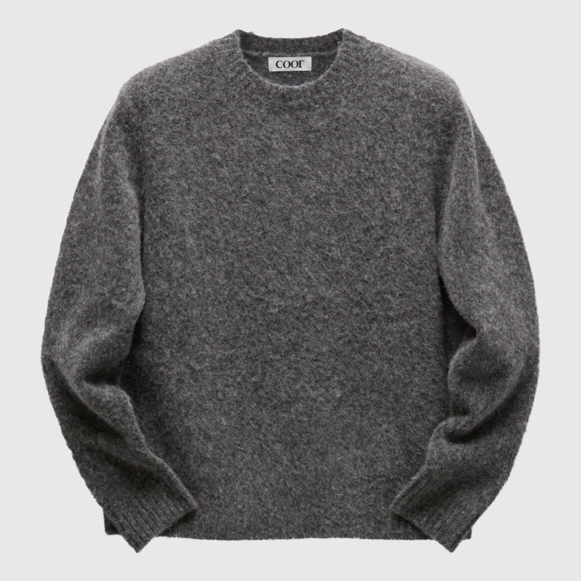 COOR Hairy Alapaca-Blend Crewneck Sweater - Melange Grey Sweater COOR 