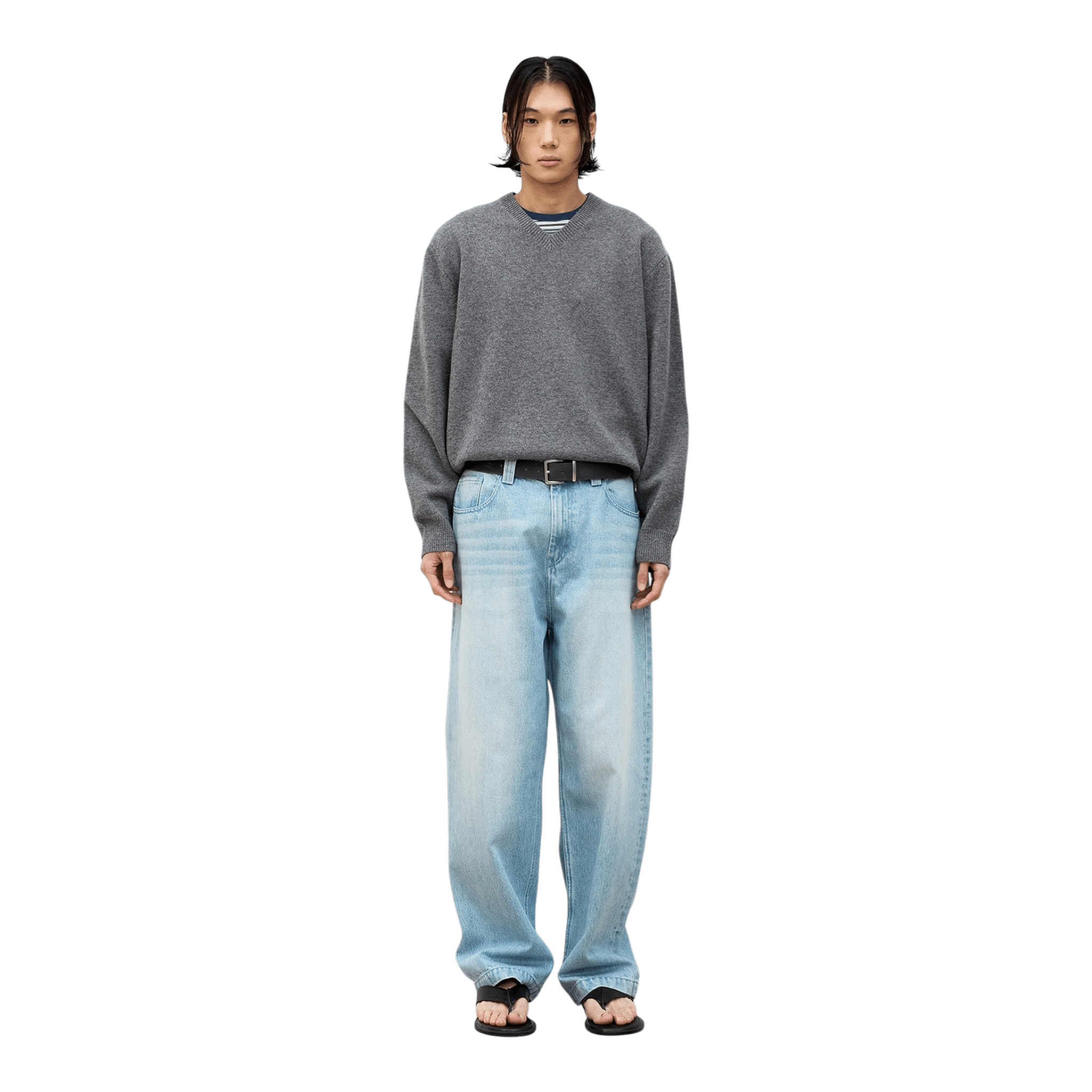 Coor Ice Blue Washed Baggy Fit Jeans - Ice Blue Pants COOR 