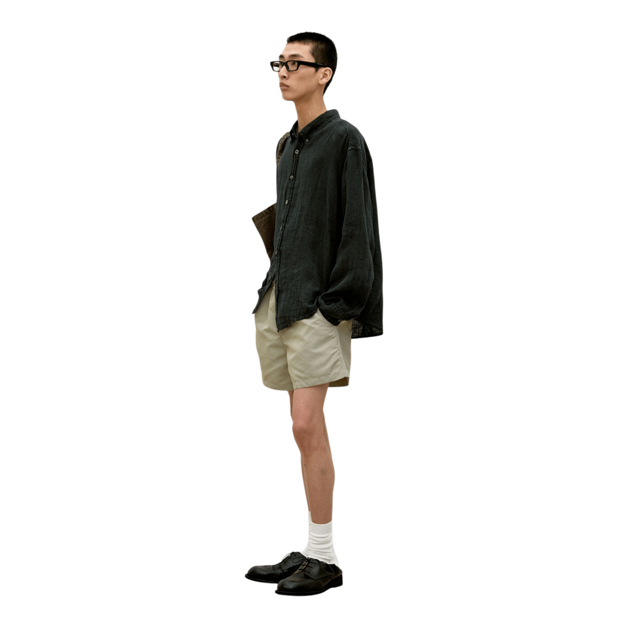 Coor Linen Dyed Oversized Shirt - Washed Charcoal Shirt COOR 