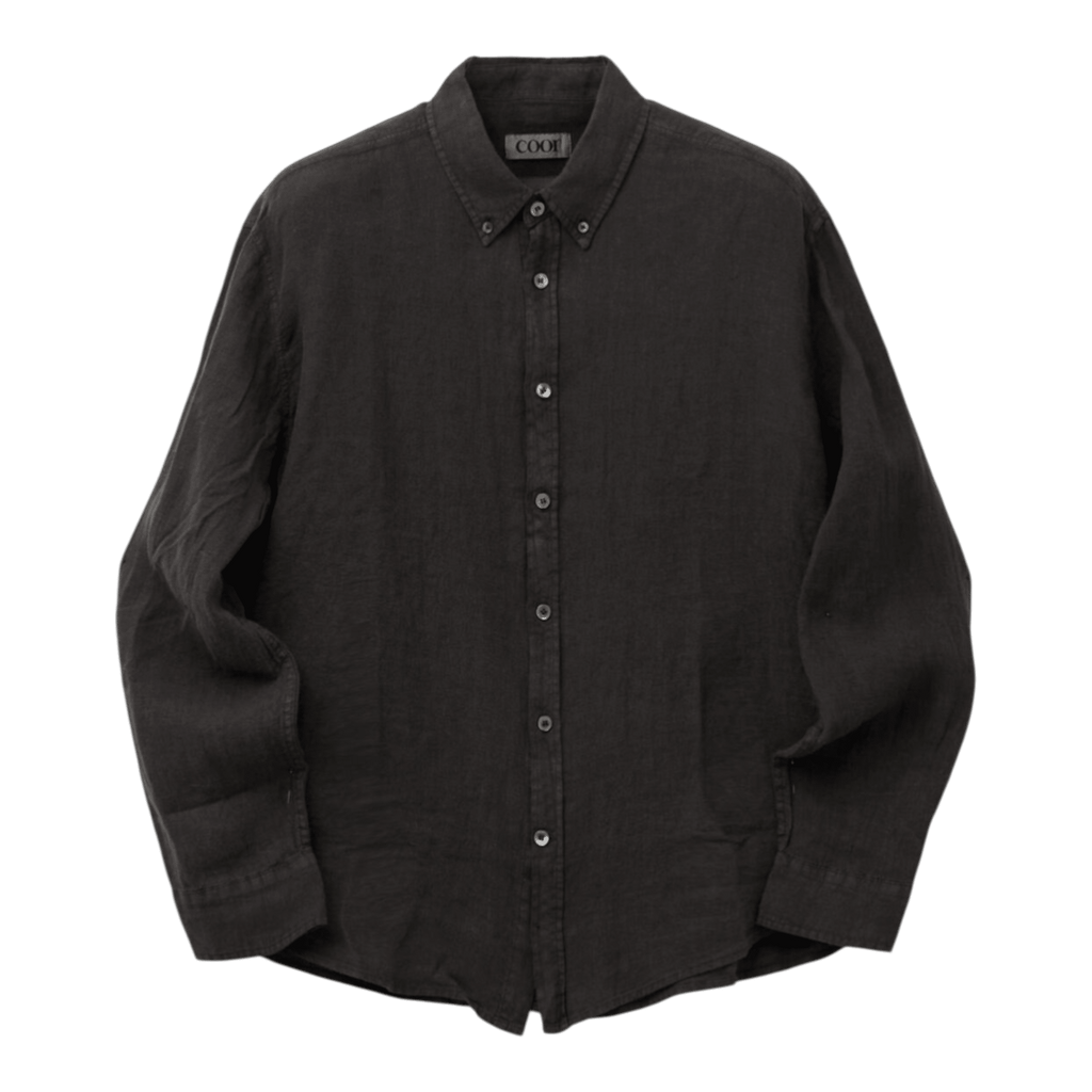 Coor Linen Dyed Oversized Shirt - Washed Charcoal Shirt COOR 