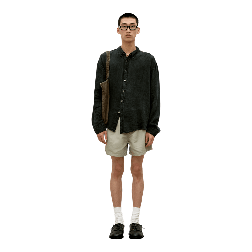 Coor Linen Dyed Oversized Shirt - Washed Charcoal Shirt COOR 