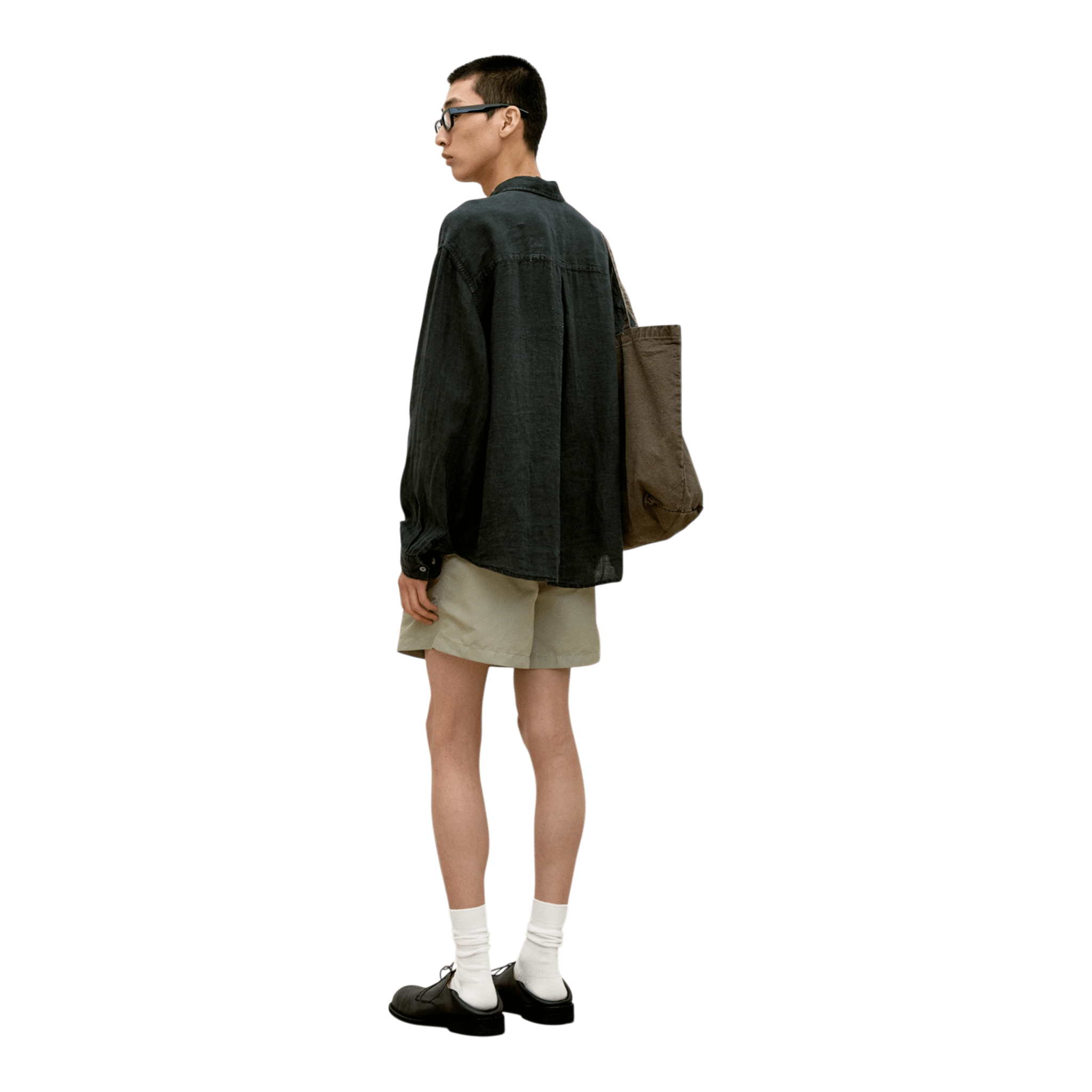 Coor Linen Dyed Oversized Shirt - Washed Charcoal Shirt COOR 