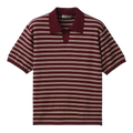 Coor Open-Collar Stripe Sweater - Burgundy Sweater COOR 