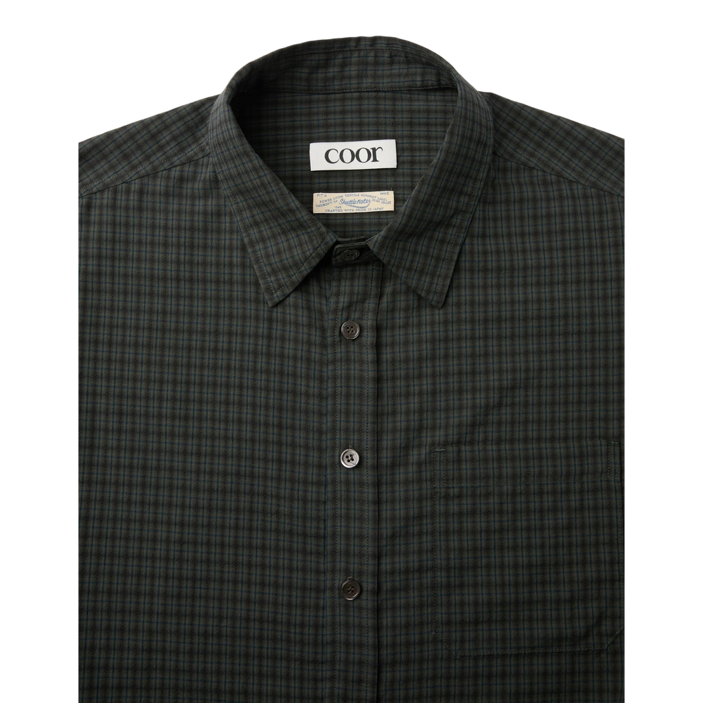 Coor - Seersucker Check Shirt - Green Skjorte COOR 