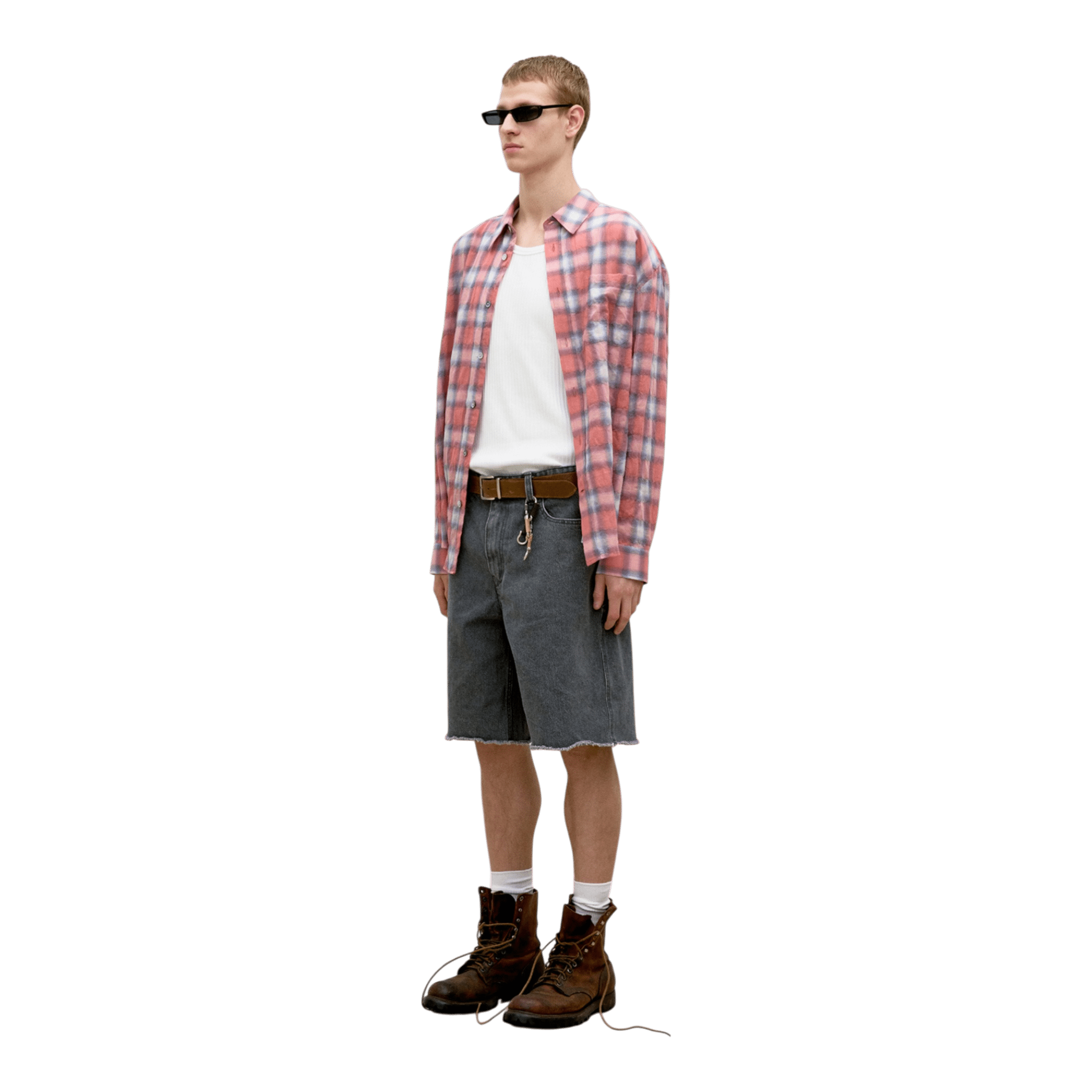Coor Seersucker Ombre Checkered Shirt - Pink Check Shirt COOR 