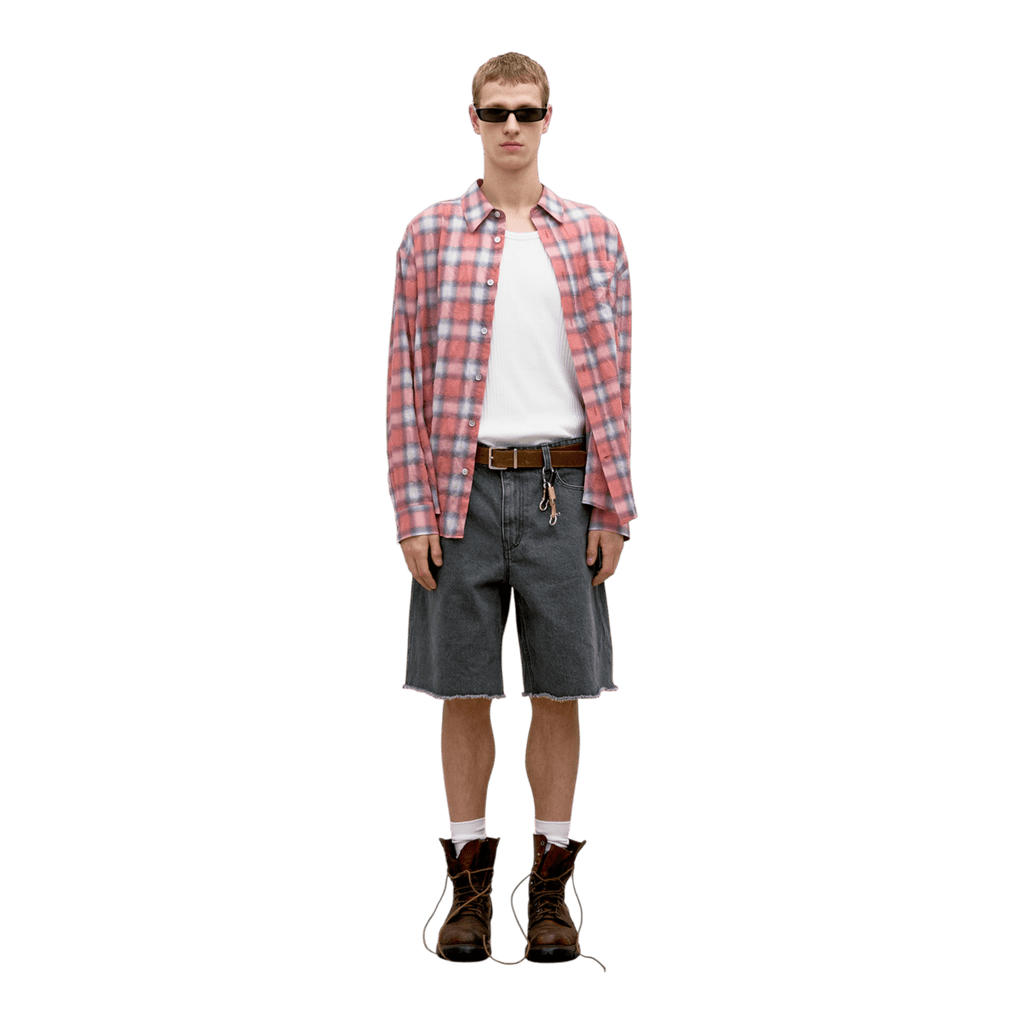 Coor Seersucker Ombre Checkered Shirt - Pink Check Shirt COOR 