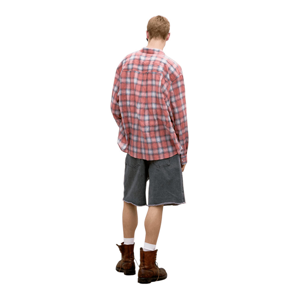 Coor Seersucker Ombre Checkered Shirt - Pink Check Shirt COOR 