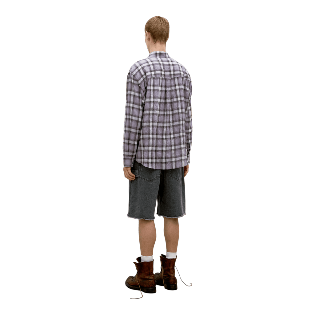 Coor Seersucker Ombre Checkered Shirt - Purple Shirt COOR 