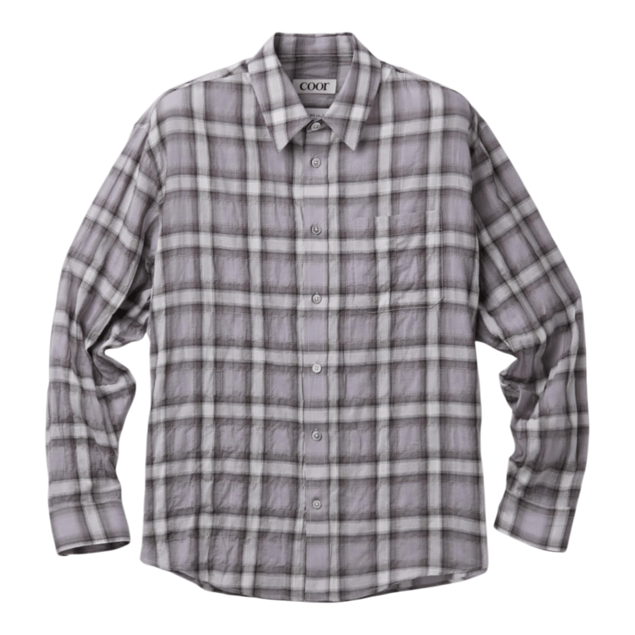 Coor Seersucker Ombre Checkered Shirt - Purple Shirt COOR 