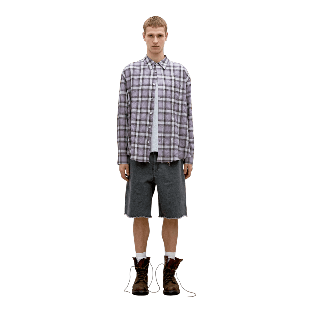 Coor Seersucker Ombre Checkered Shirt - Purple Shirt COOR 
