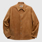 COOR Snap Button Suede Leather Shirt Jacket - Camel Brown Jacket COOR 