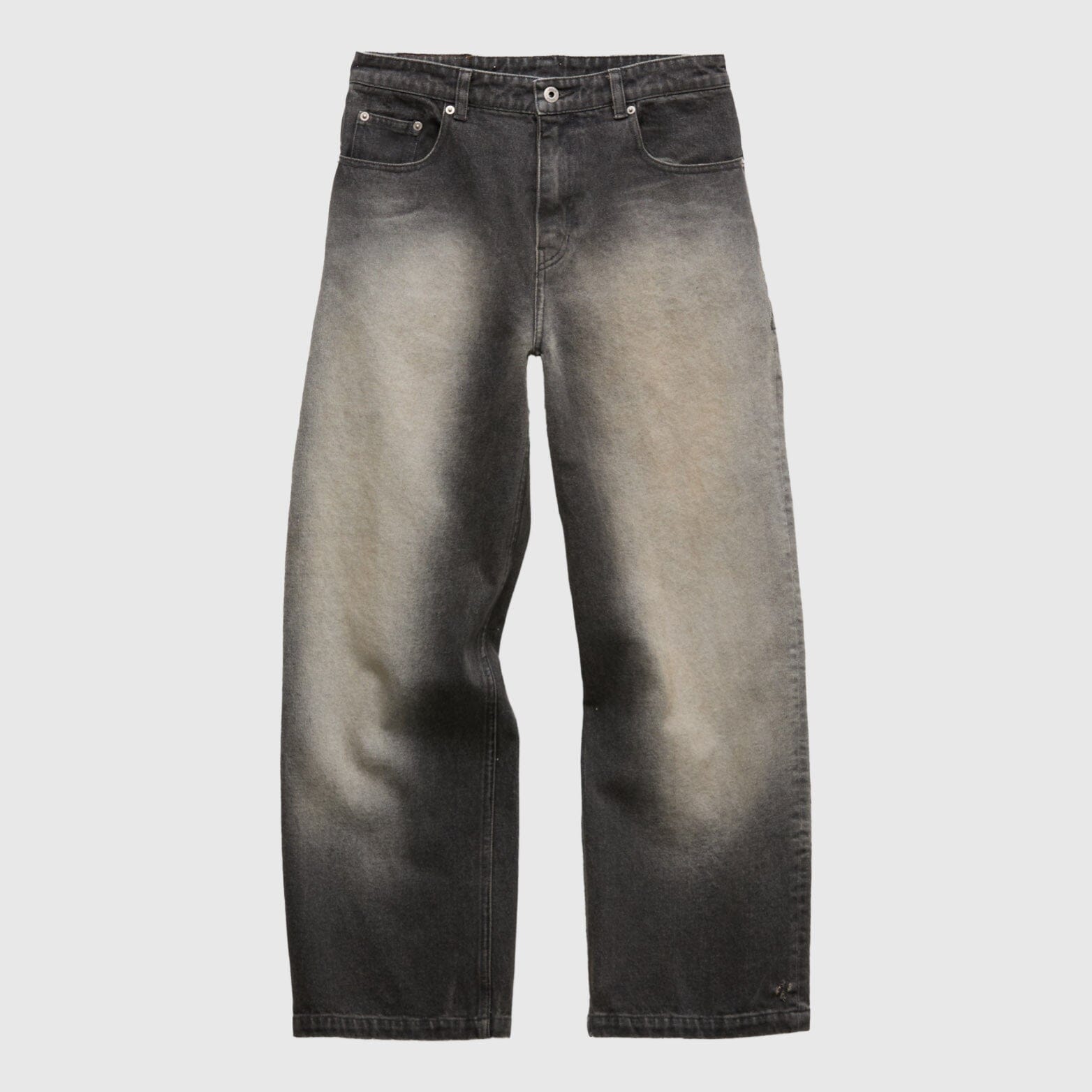 COOR Stone Brushed Semi Wide Jeans - Washed Charcoal Pants COOR 