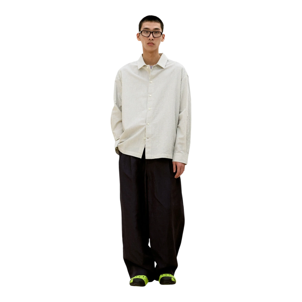Coor Stripe Cotton Lounge Shirt - Ivory Shirt COOR 