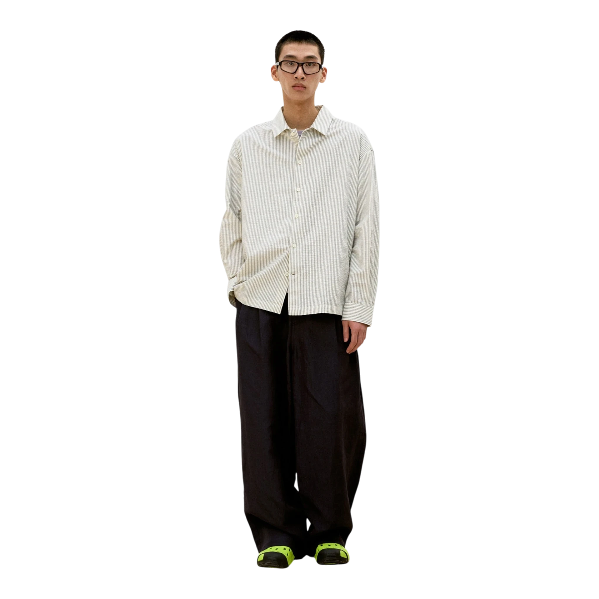 Coor Stripe Cotton Lounge Shirt - Ivory Shirt COOR 