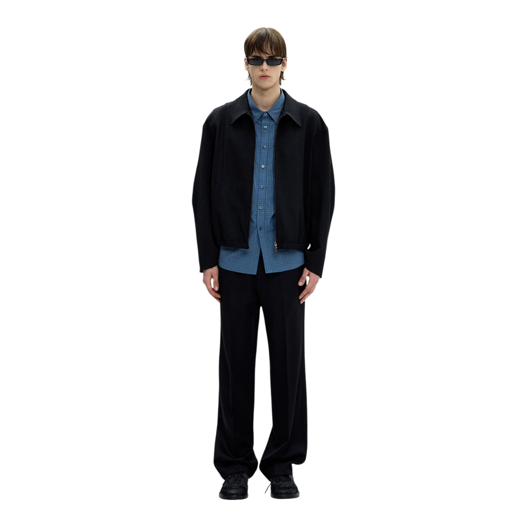 Coor - Wool Blend Straight-Leg Trousers - Black Bukse COOR 