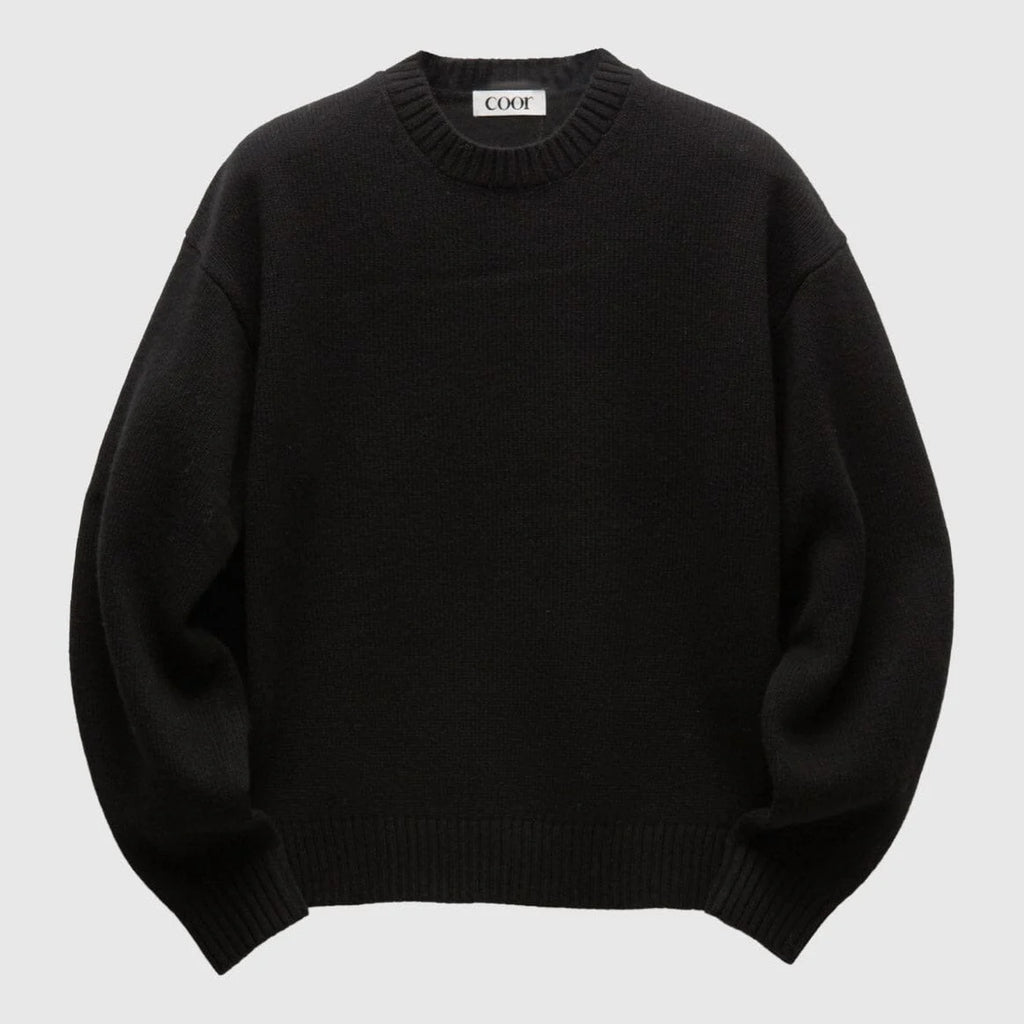 Coor - Wool Cropped Crewneck Sweater - Black main product image