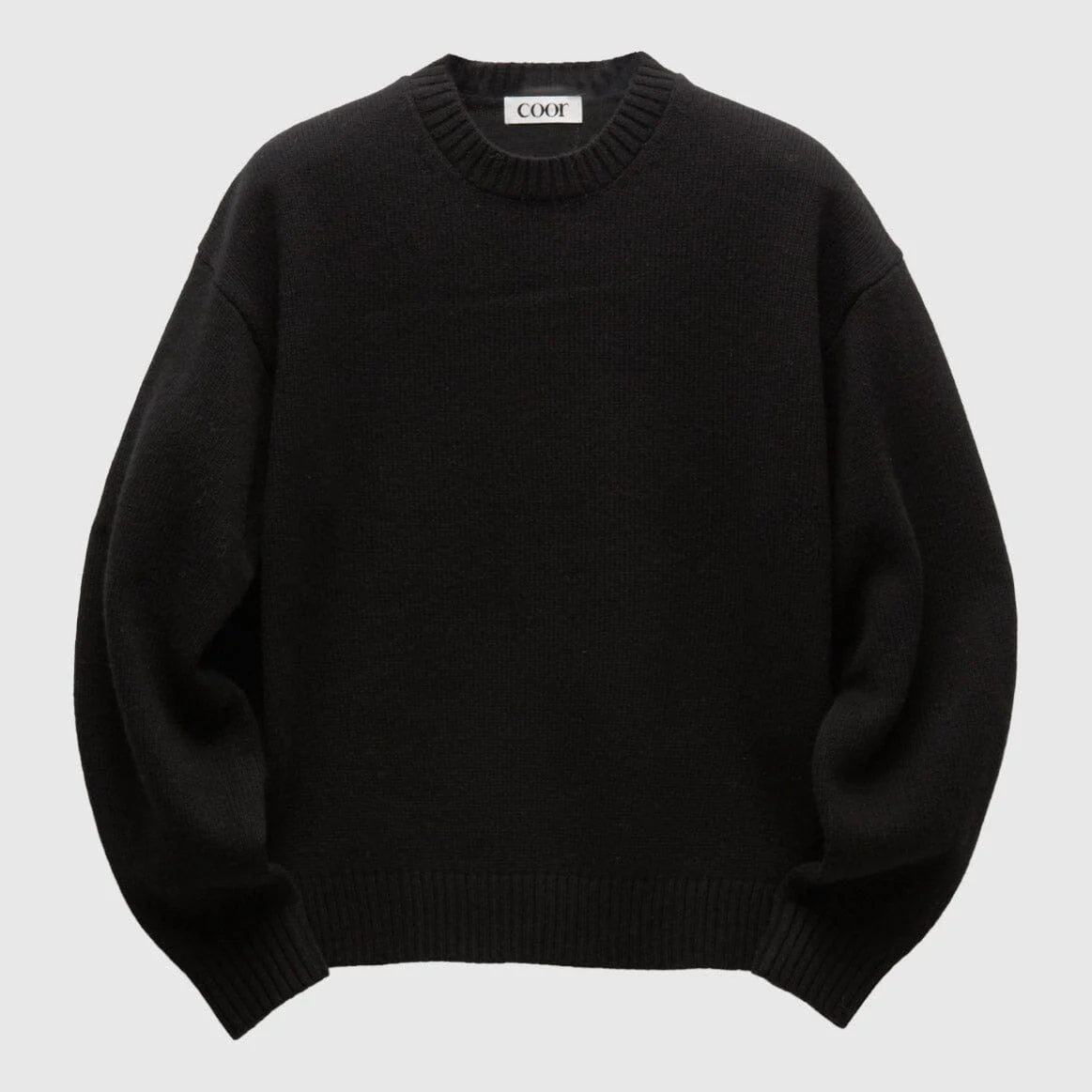Coor - Wool Cropped Crewneck Sweater - Black main product image