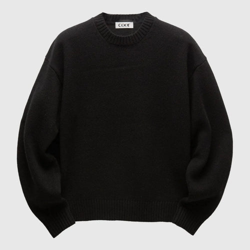 Coor - Wool Cropped Crewneck Sweater - Black main product image