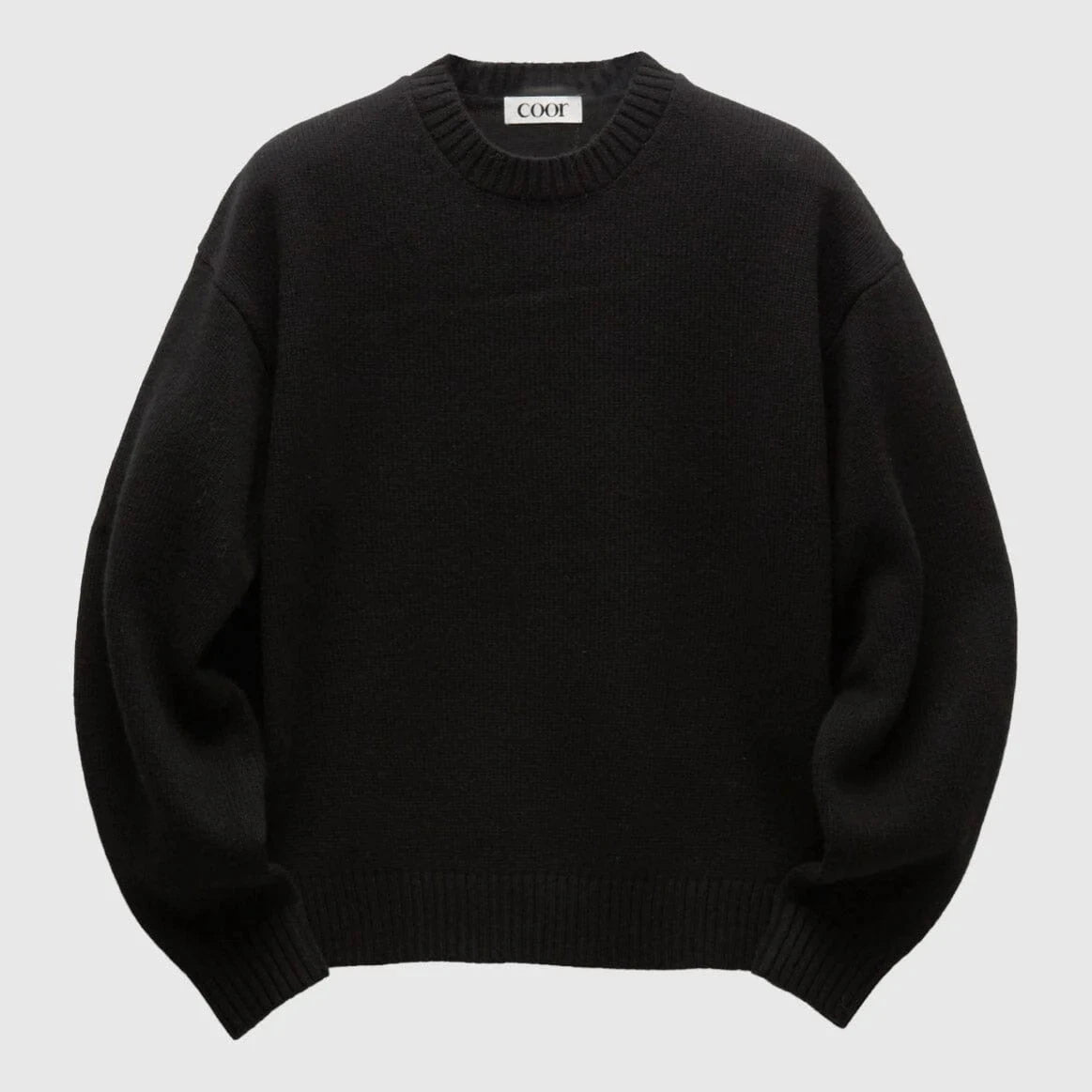 Coor - Wool Cropped Crewneck Sweater - Black Genser COOR 