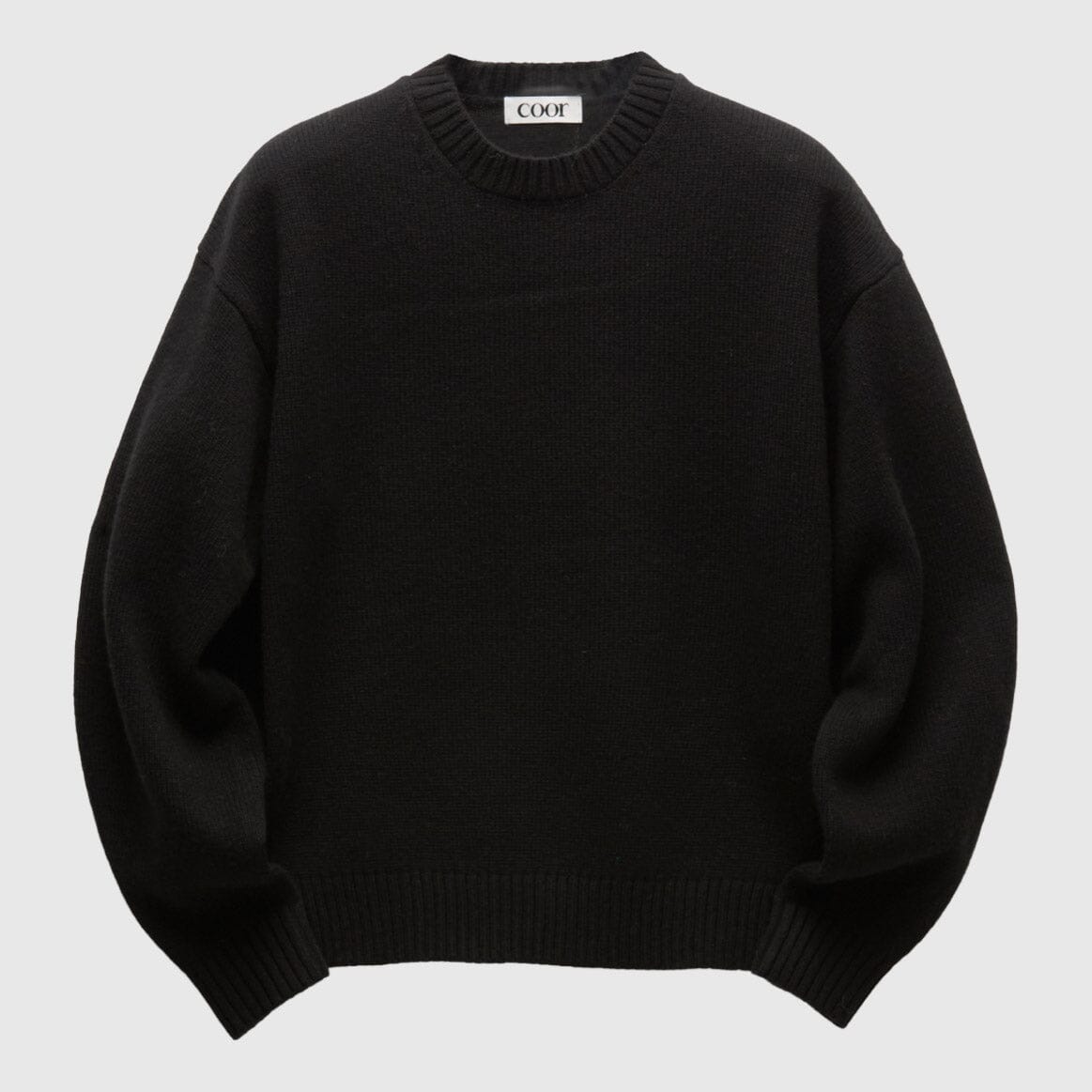 COOR Wool Cropped Crewneck Sweater - Black Sweater COOR 