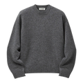 Coor - Wool Cropped Crewneck Sweater - Melange Grey Genser COOR 