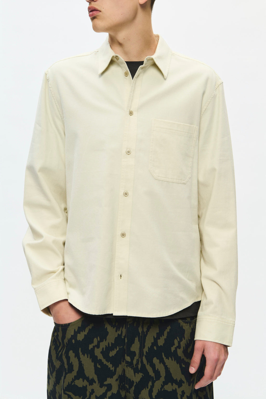 Double A By Wood Wood - WWAdrian Shirt - Silver Birch Skjorte Double A by Wood Wood 
