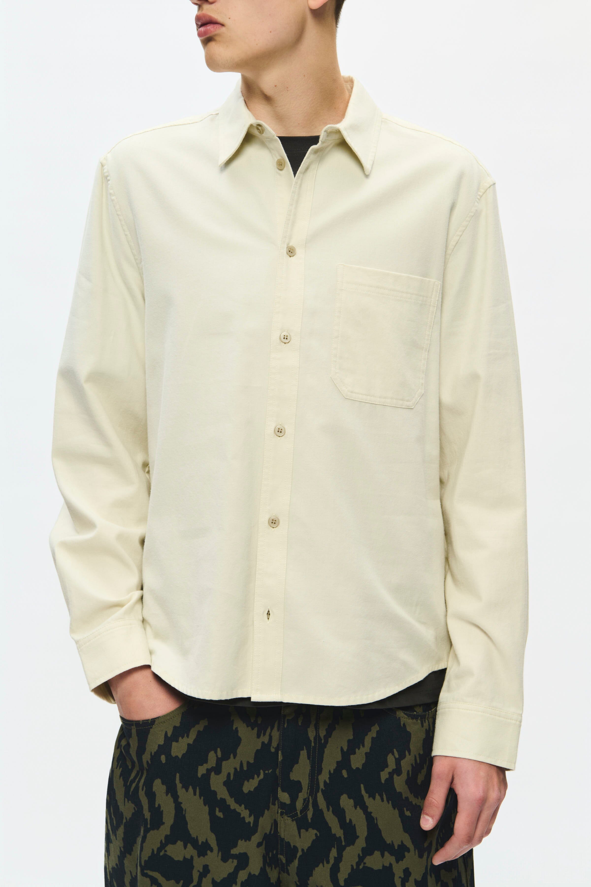 Double A By Wood Wood - WWAdrian Shirt - Silver Birch Skjorte Double A by Wood Wood 