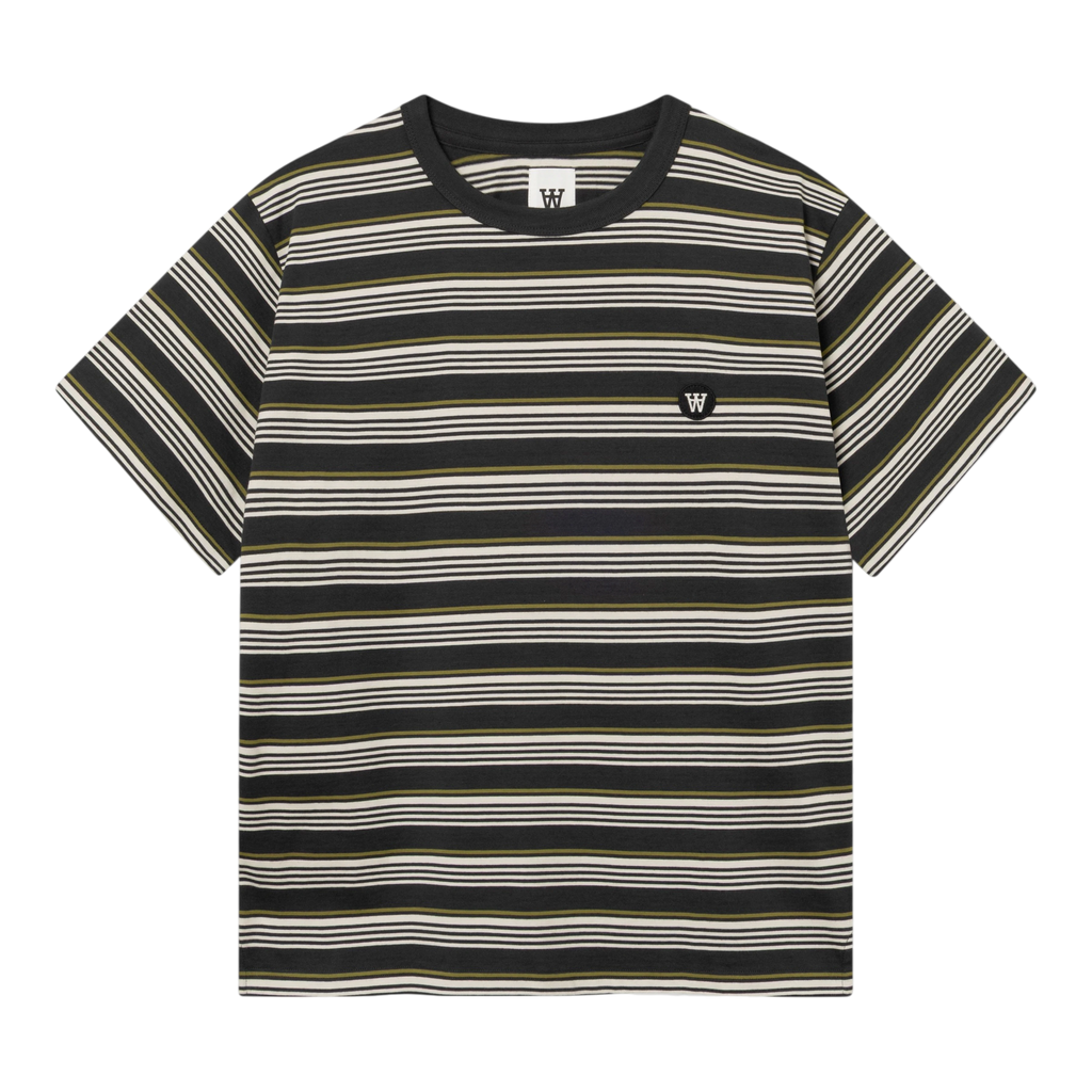 Double A By Wood Wood - WWLucas T-Shirt - Pirate Black Stripe T-skjorte Double A by Wood Wood 