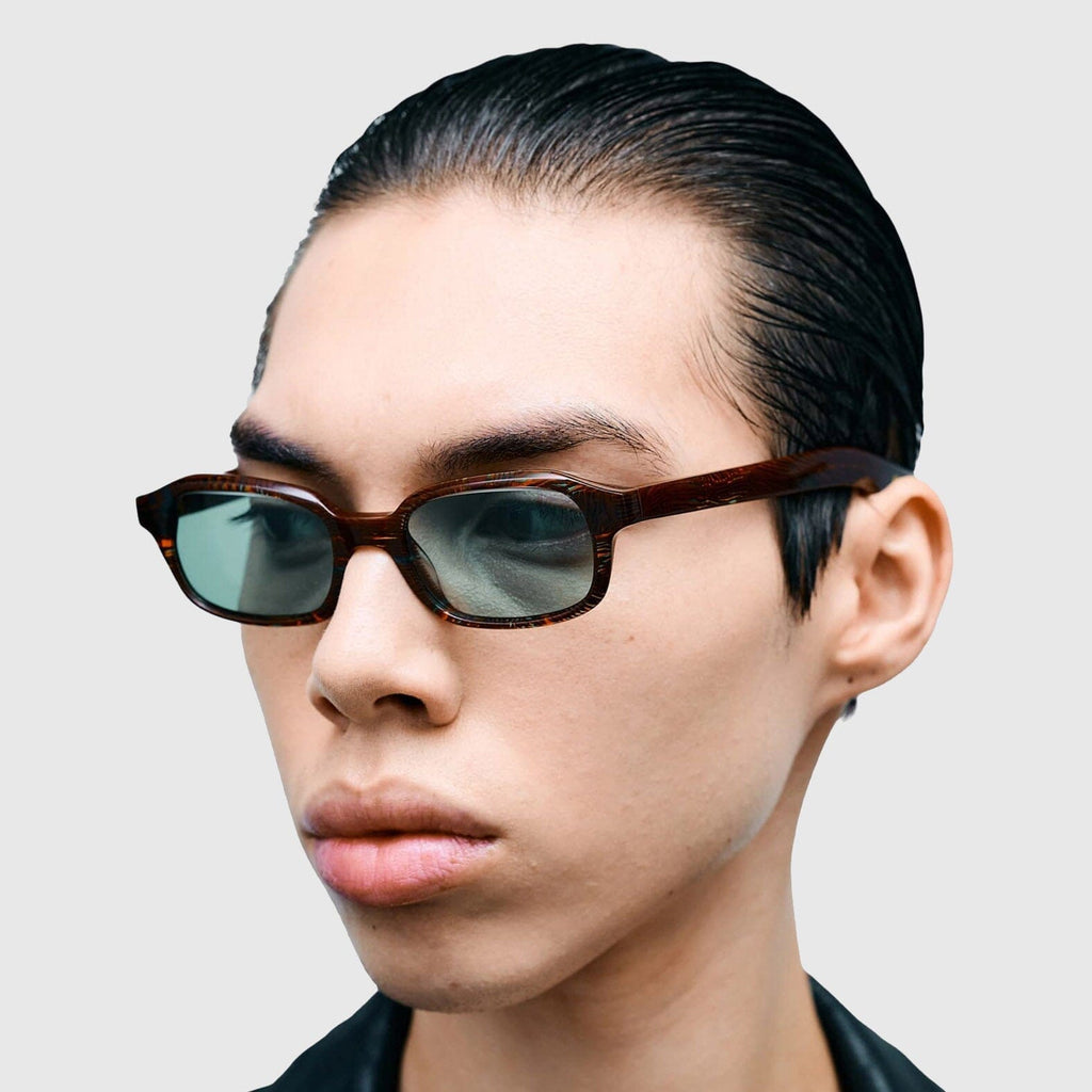 Flatlist Hanky Sunglasses - Dizzying Blue Tortoise w. Faded Orange Lens Sunglasses Flatlist 