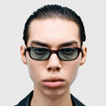 Flatlist Hanky Sunglasses - Dizzying Blue Tortoise w. Faded Orange Lens Sunglasses Flatlist 