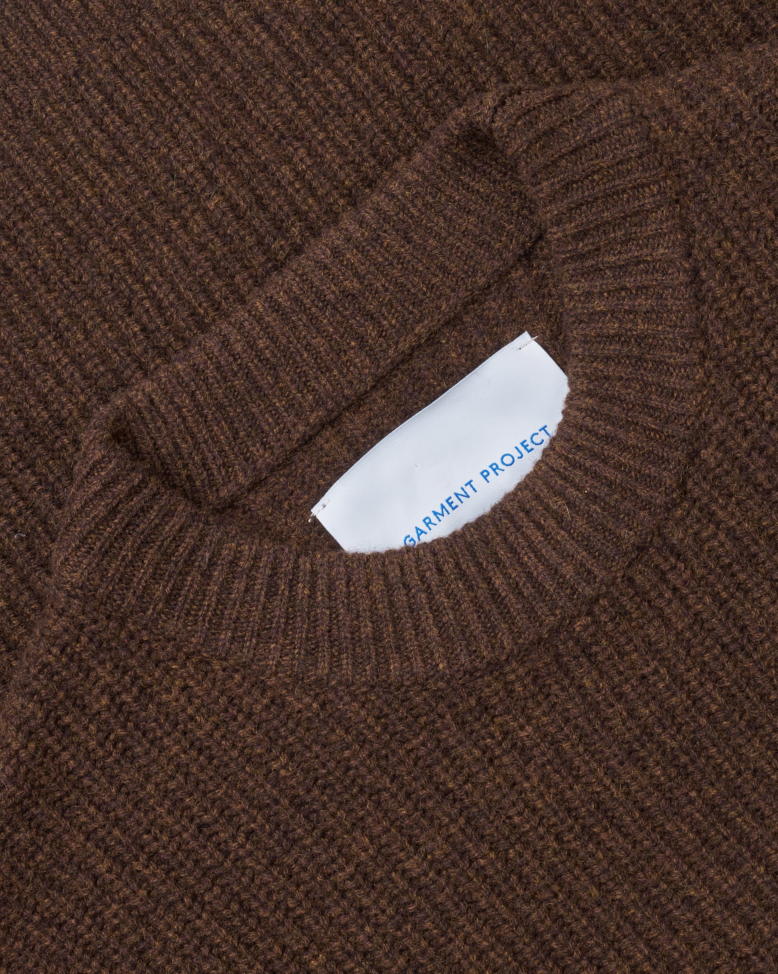 Garment Project - Boxy Wool Knit - Brown Melange Genser Garment Project 