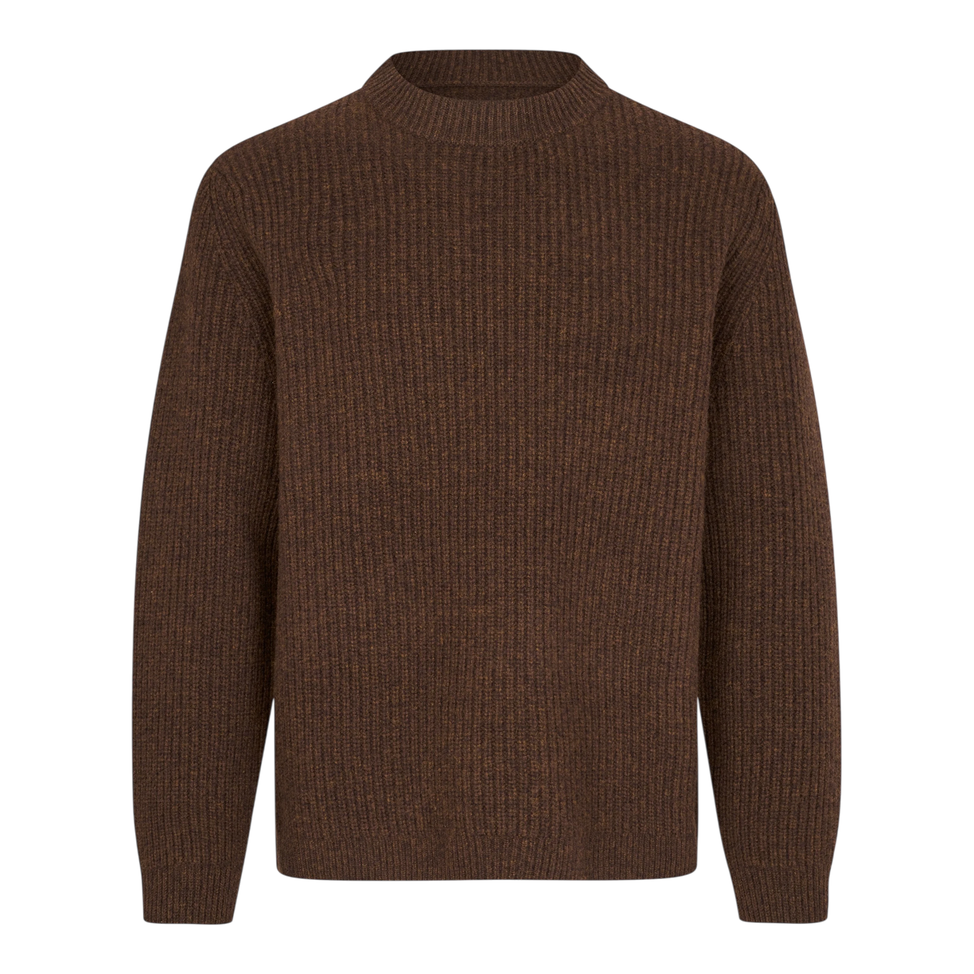 Garment Project - Boxy Wool Knit - Brown Melange Genser Garment Project 