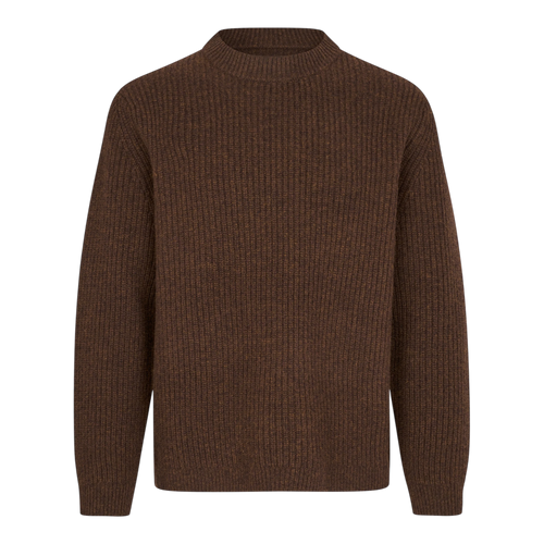 Garment Project - Boxy Wool Knit - Brown Melange Genser Garment Project 