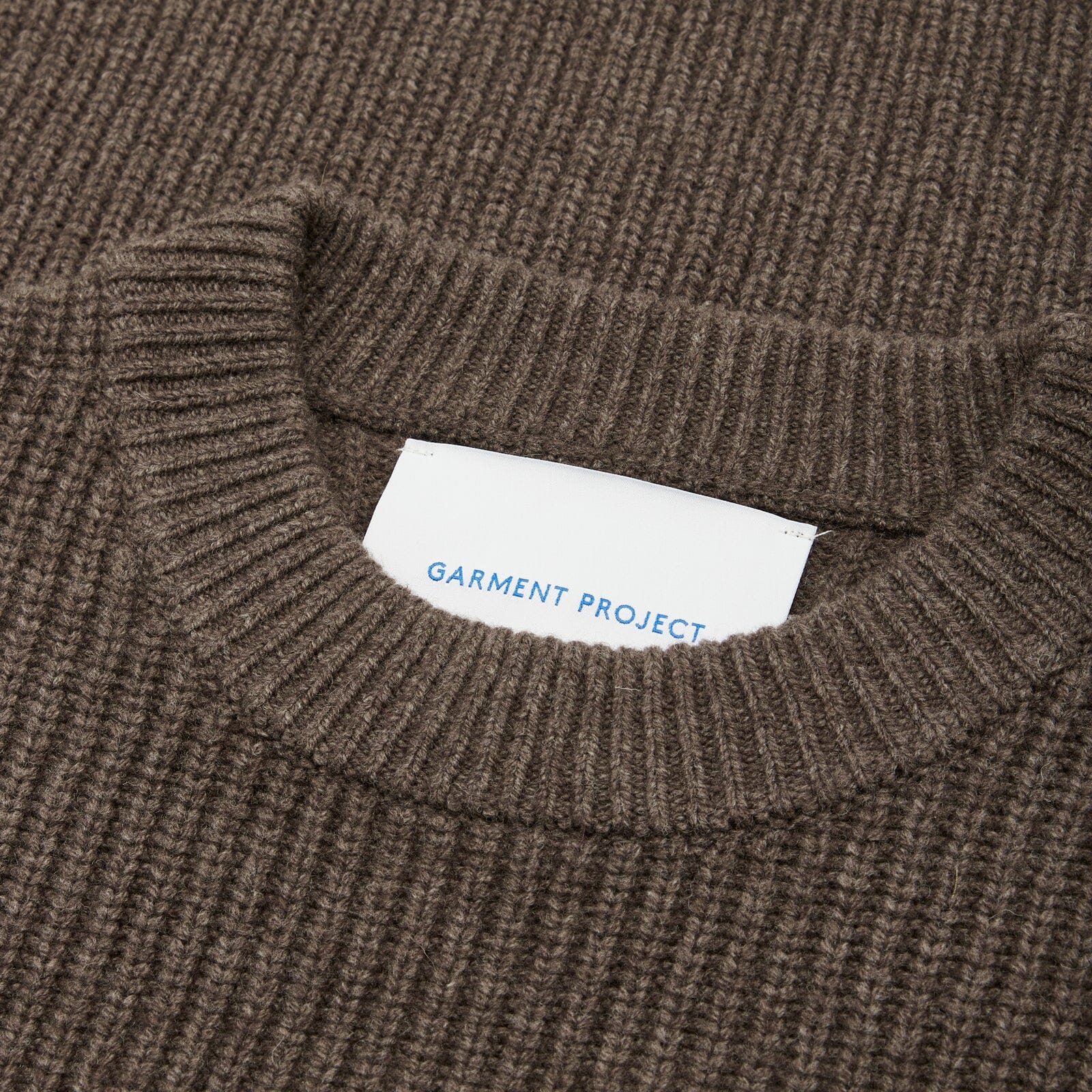 Garment Project - Boxy Wool Knit - Dark Taupe Melange Genser Garment Project 