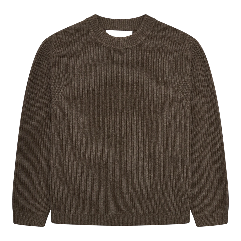 Garment Project - Boxy Wool Knit - Dark Taupe Melange Genser Garment Project 