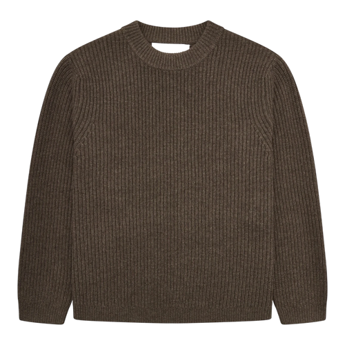 Garment Project - Boxy Wool Knit - Dark Taupe Melange Genser Garment Project 