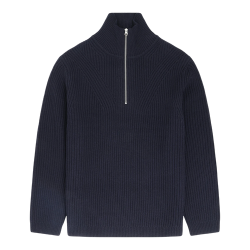Garment Project - Half Zip Wool Knit - Navy Genser Garment Project 