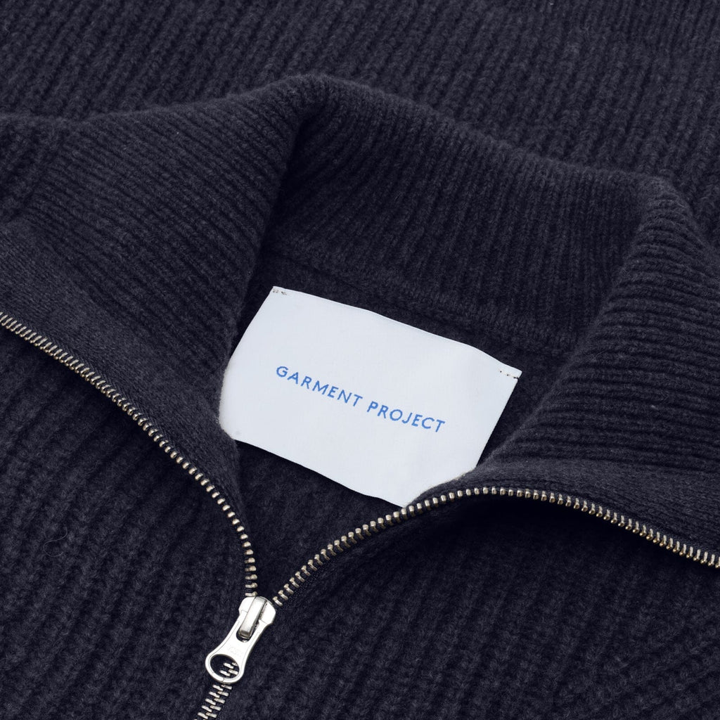 Garment Project - Half Zip Wool Knit - Navy Genser Garment Project 