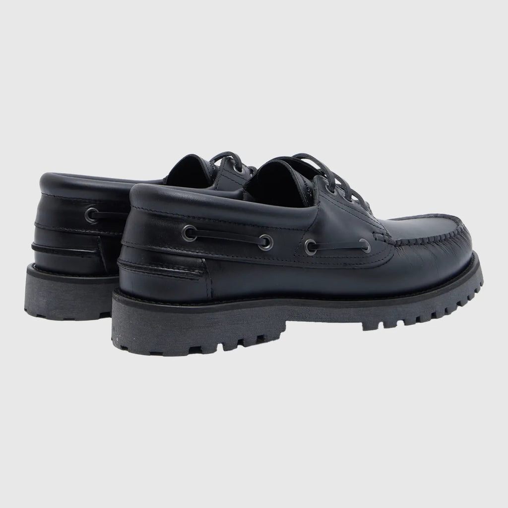 Garment Project Ollie Boat Shoe - Black Leather Shoes Garment Project 