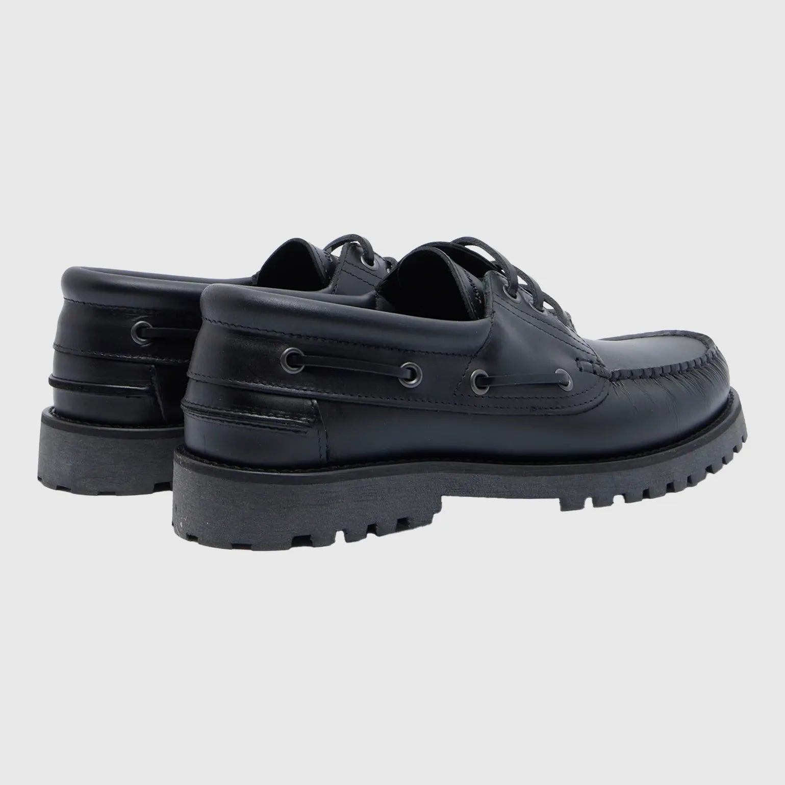 Garment Project Ollie Boat Shoe - Black Leather Shoes Garment Project 