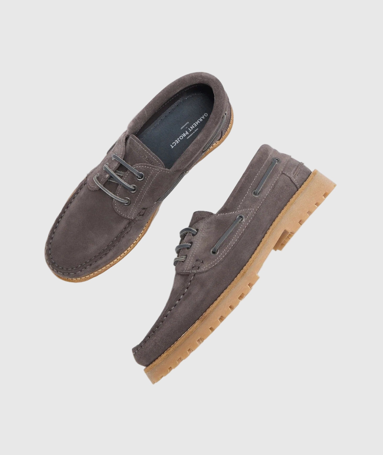 Garment Project Ollie Boat Shoe - Charcoal Suede Shoes Garment Project 