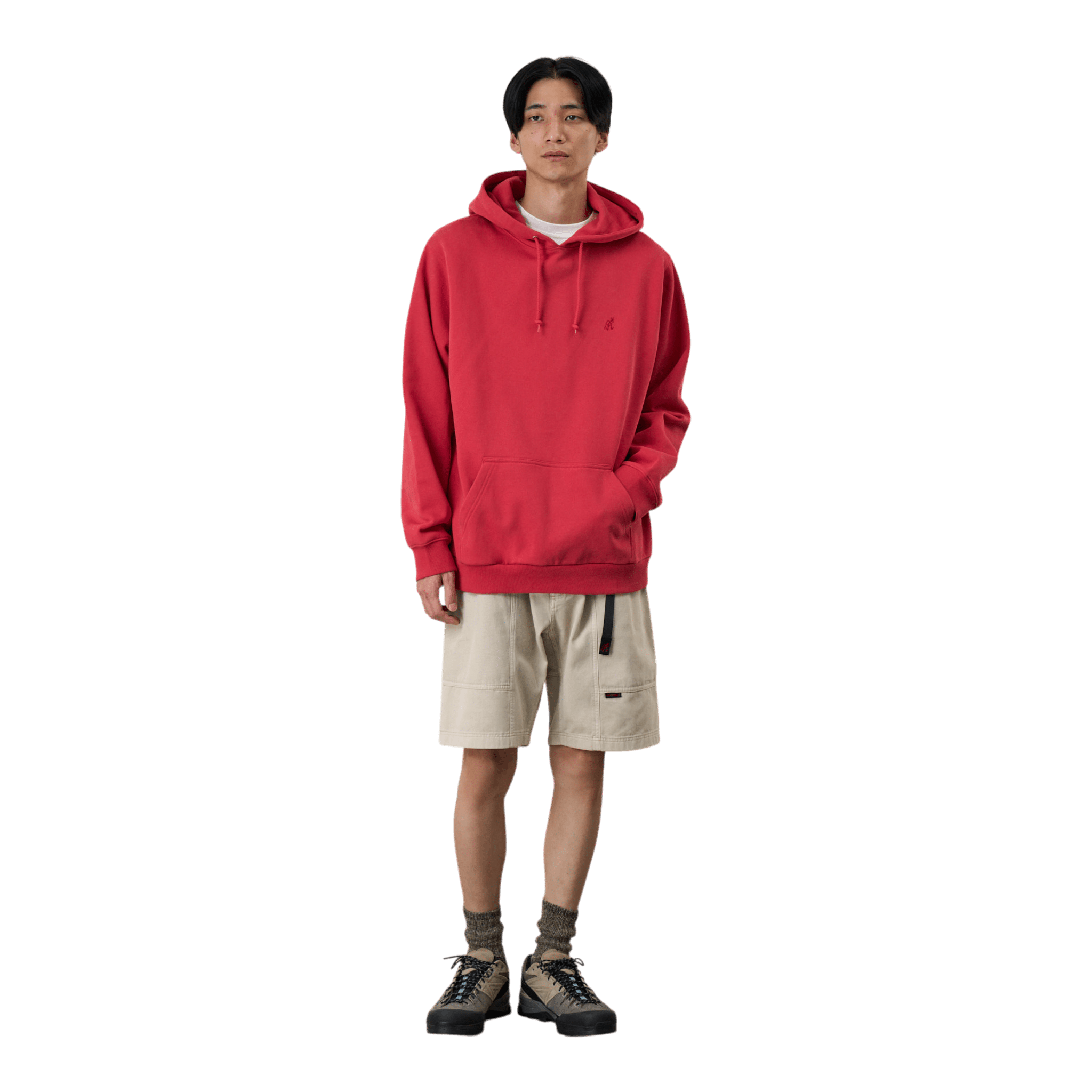 Gramicci Hooded One Point Sweatshirt - Crimson Red Hooded Sweatshirt Gramicci 