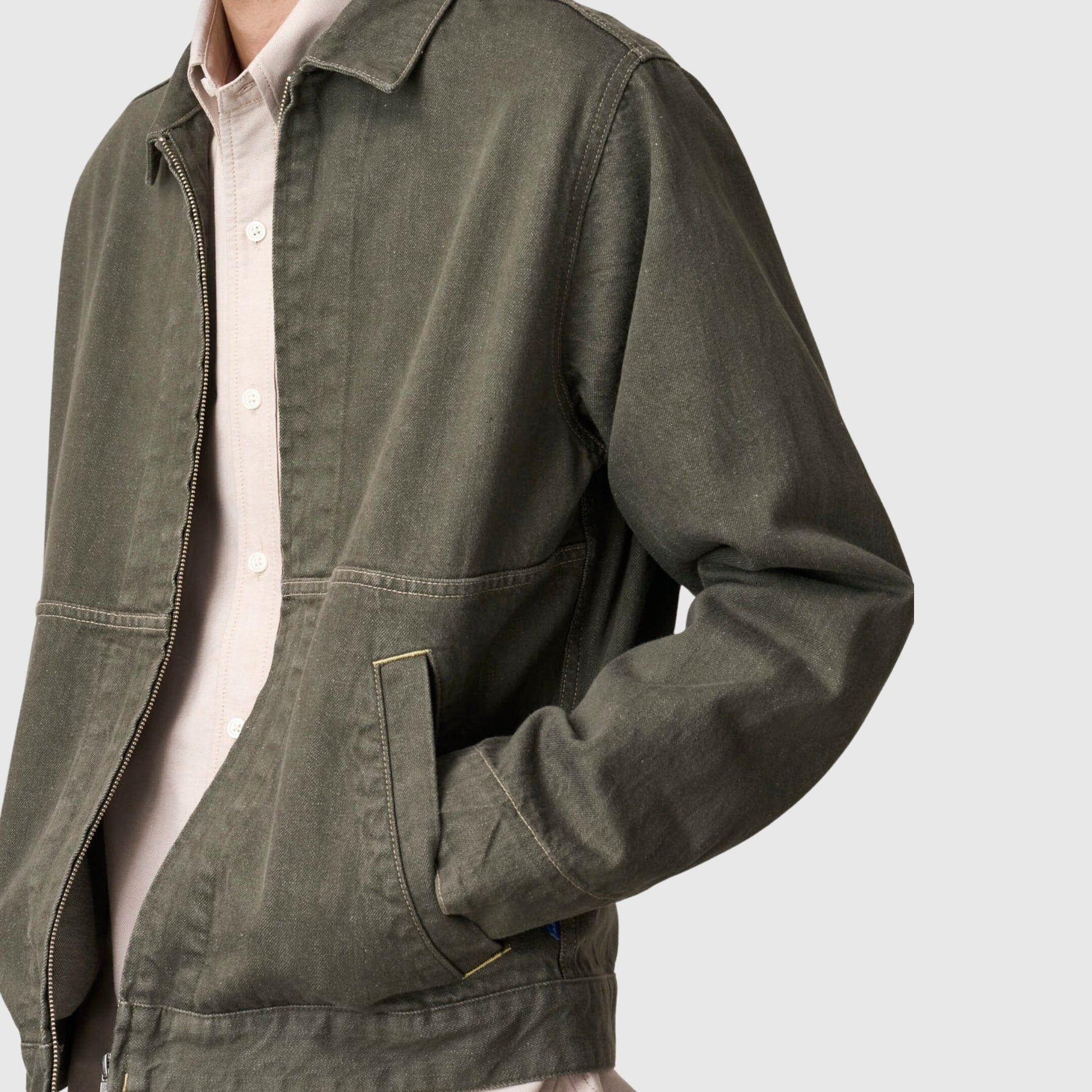 Gramicci Japanese Slub Denim Jacket - Dark Sage Jacket Gramicci 