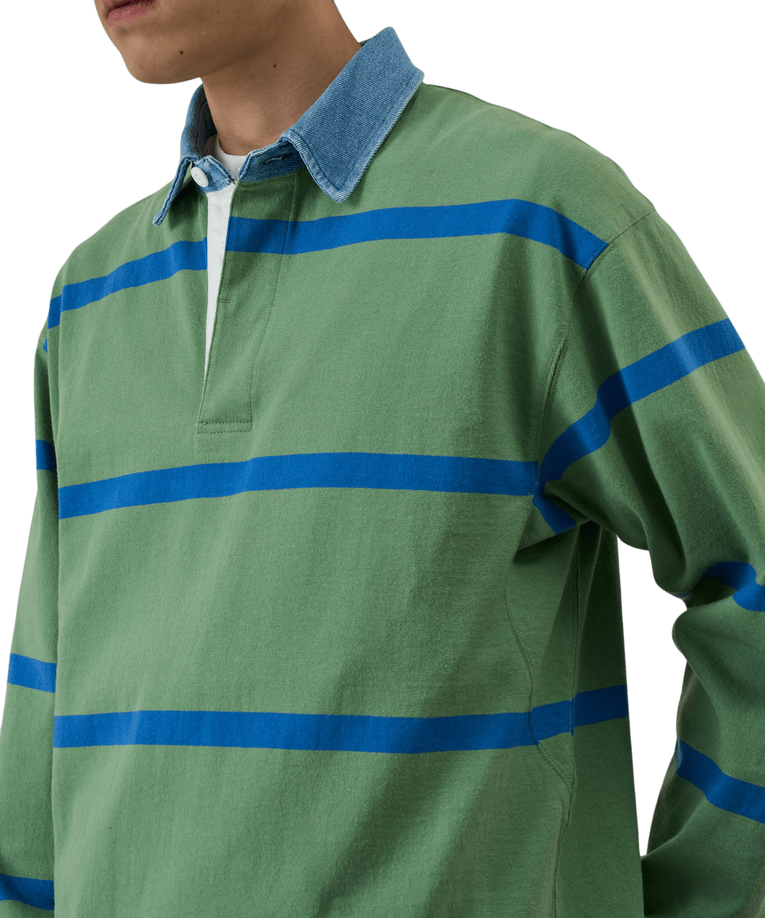 Gramicci Langdon Rugby Shirt - Olive/Blue Shirt Gramicci 